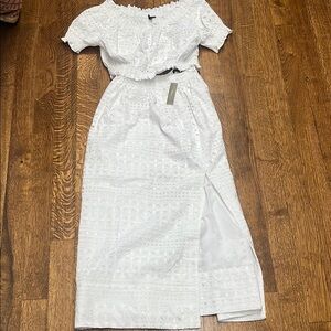 J.Crew White Lace Two-Piece Set
